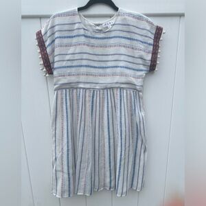 Anthropologie‎ THML Babydoll dress with tassel sleeves sz S
